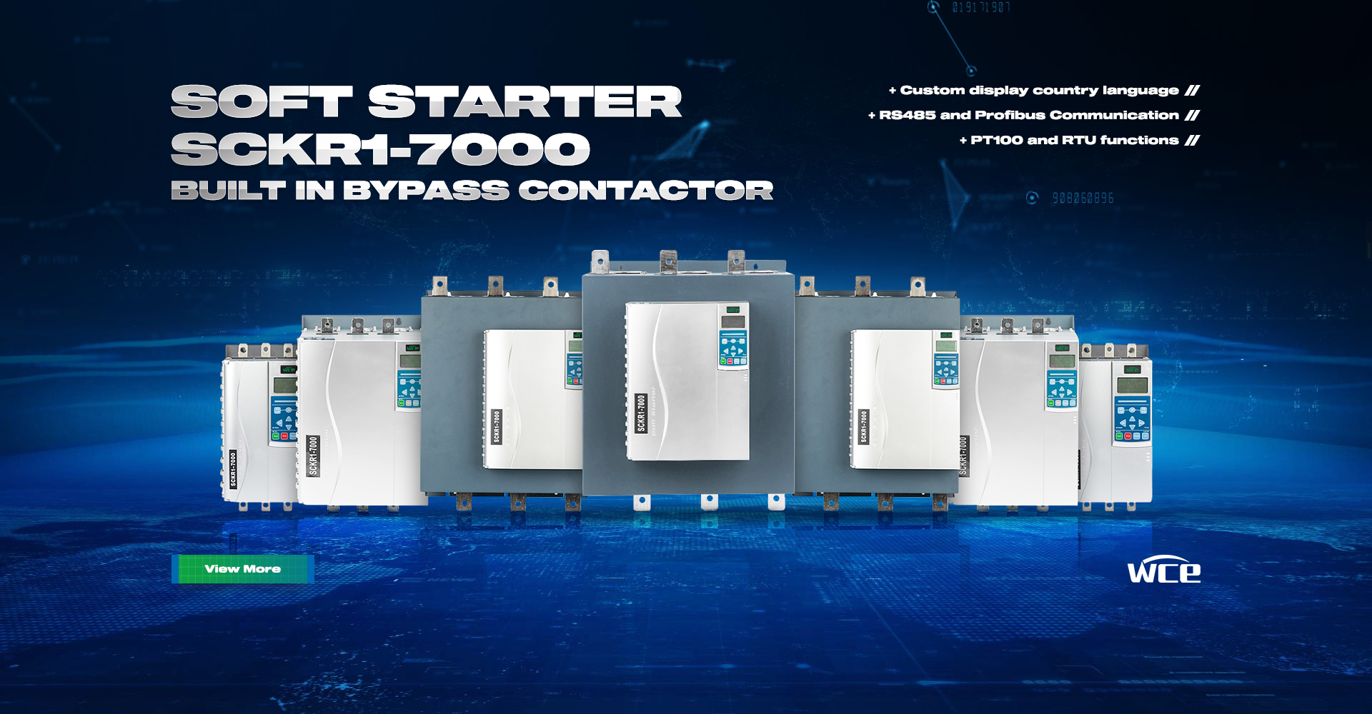 Funktioner i SCKKR1-7000-serien Soft Starter