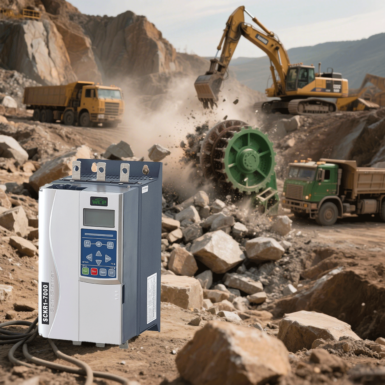 Snabb parameterinställning för SCKR1-7000-serien Soft Starters.
