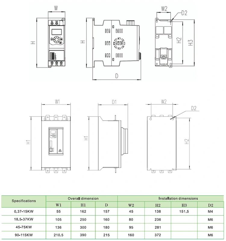 3 phase 380V Built in Bypass Soft Starter 30A 45A